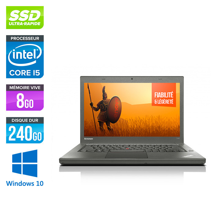 Lenovo ThinkPad T440 - Core i5 - 8Go - 240Go SSD - Windows 10