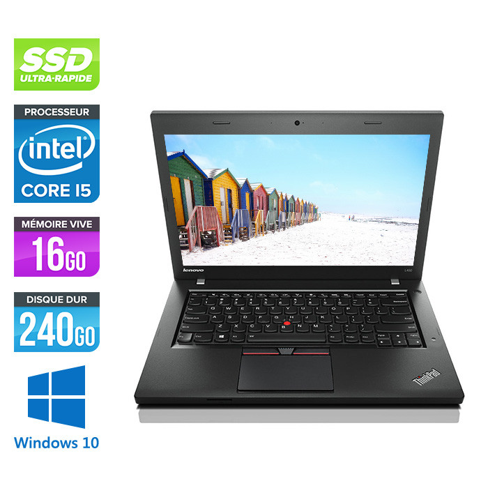 Lenovo ThinkPad L450 - i5 - 16Go - 240Go SSD - webcam - Windows 10