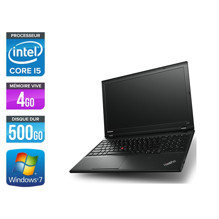 Lenovo ThinkPad L540 - i5 - 4Go - 500Go HDD - sans webcam - Windows 7