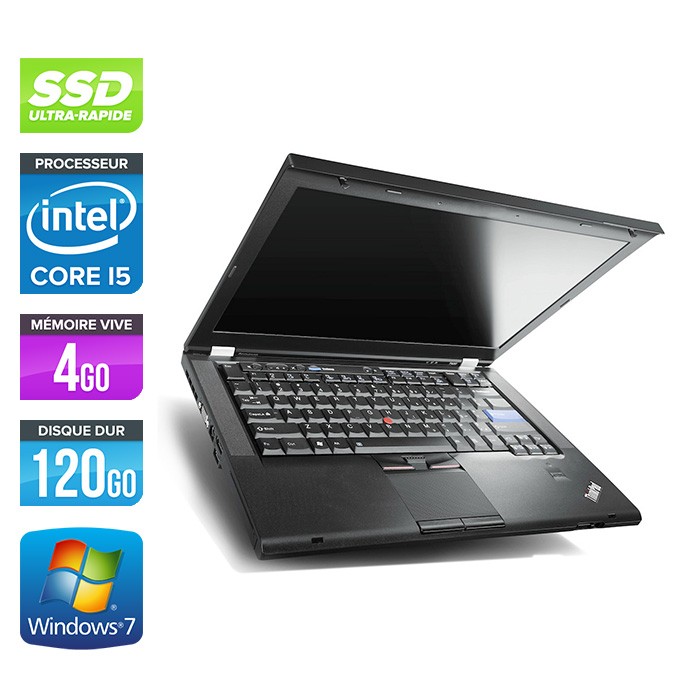 Lenovo ThinkPad T420 - i5 - 4Go - SSD 120Go - Windows 7 Professionnel