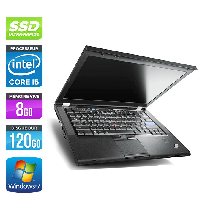 Lenovo ThinkPad T420 - i5 - 8Go - SSD 120Go - Windows 7 Professionnel