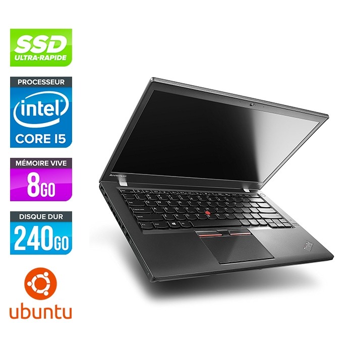 Lenovo ThinkPad T450s - i5 5300U - 8Go - SSD 240Go - Linux