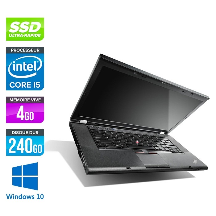 Lenovo ThinkPad T530 - i5-3320M - 4Go - 240Go SSD - Windows 10