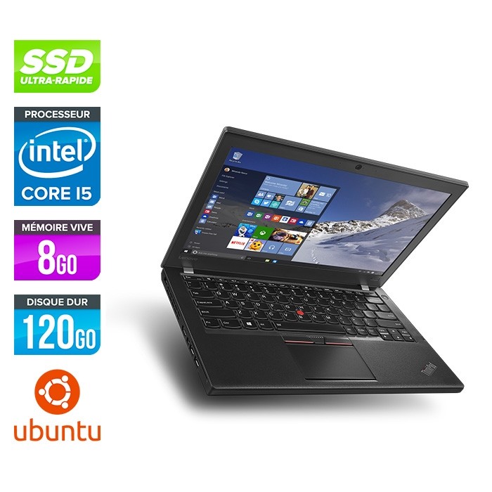 Lenovo ThinkPad X260 - i5 6300U - 8Go - 120 Go SSD - Linux
