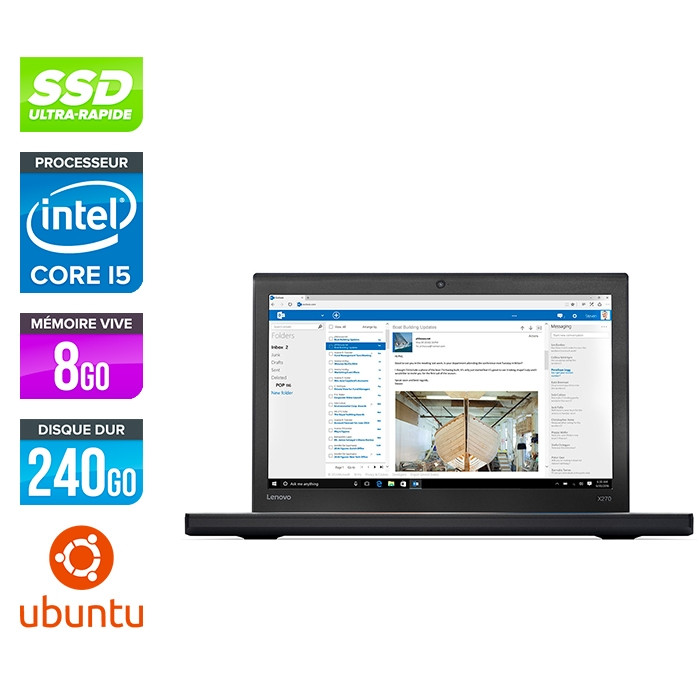 Lenovo ThinkPad X270 - i5 6300U - 8Go - 240 Go SSD - Linux