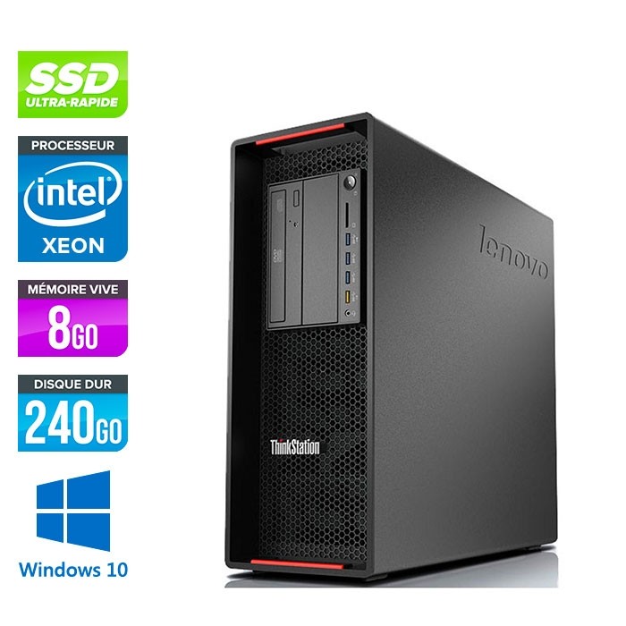 Lenovo P500 reconditionné - Xeon E5-1620 V3 - 8Go - 240 Go SSD - K4200 - Windows 10