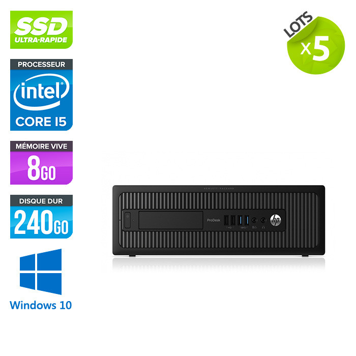 lot de 5 HP EliteDesk 600 G1 SFF - i5 - 8Go - 240Go SSD - Windows 10