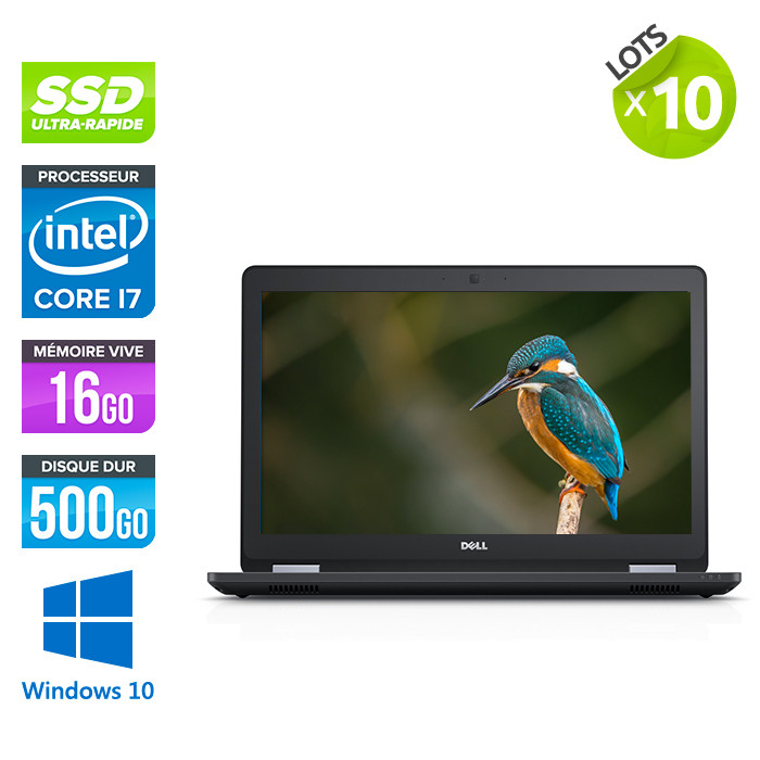 Pc portable reconditionné - Dell latitude E5570 - i7 - 16Go - 500 Go SSD - Webcam - Windows 10 - Lot de 10