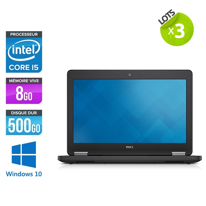 Lot de 3 Dell Latitude E5250 - i5 - 8Go - 500Go HDD - Windows 10