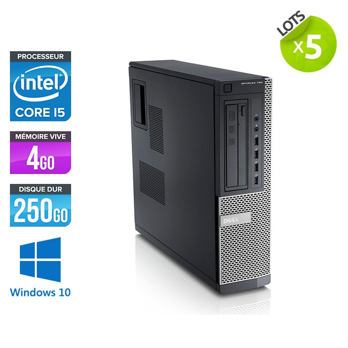  lot de 5 Dell Optiplex 790 Desktop - i5 - 4Go - 250Go HDD - Windows 10