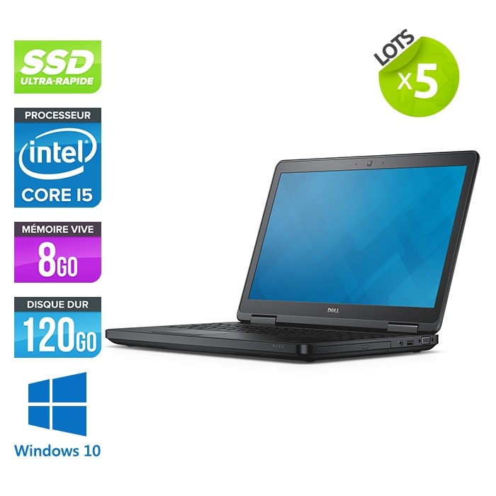 Lot de 5 Pc portable - Dell latitude E5540 - i5 - 8Go - 120 Go SSD - Windows 10