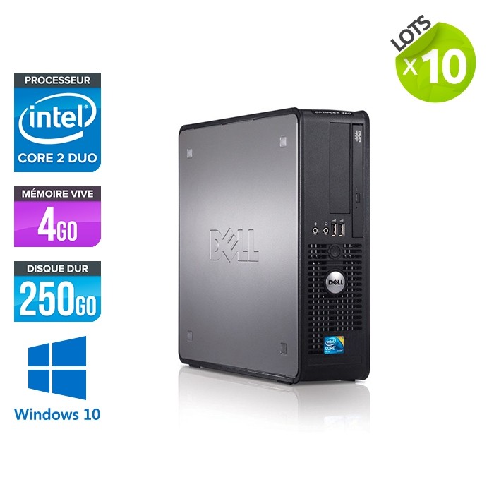 Lot de 10 Dell optiplex 780 SFF - Pentium E5300 - 4go - 250go - win10
