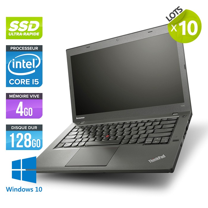 Lot de 10 Lenovo ThinkPad T440 - Core i5 - 4Go - 128Go SSD