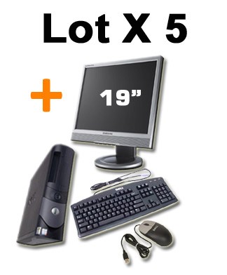 LOT PC BUREAU DELL OPTIPLEX GX270 + Ecran TFT 19"