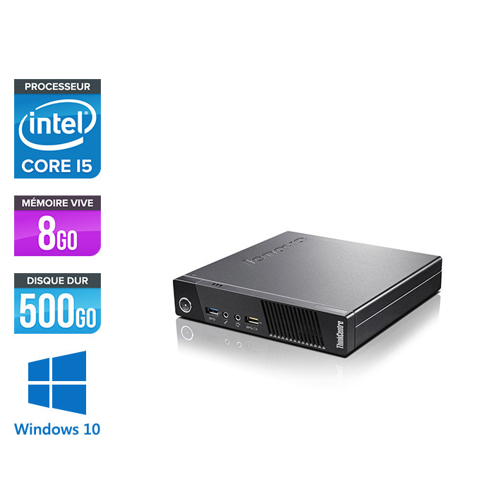 Lenovo M93P Tiny USFF - i5 - 8 Go - 500 Go HDD - Windows 10