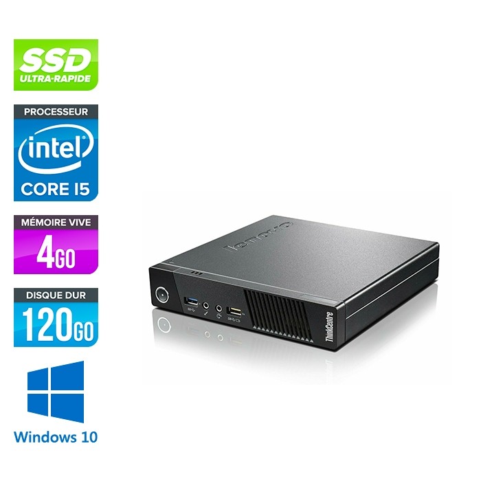 Lenovo M93P USFF - i5 - 4 Go - 120 Go SSD - Windows 10