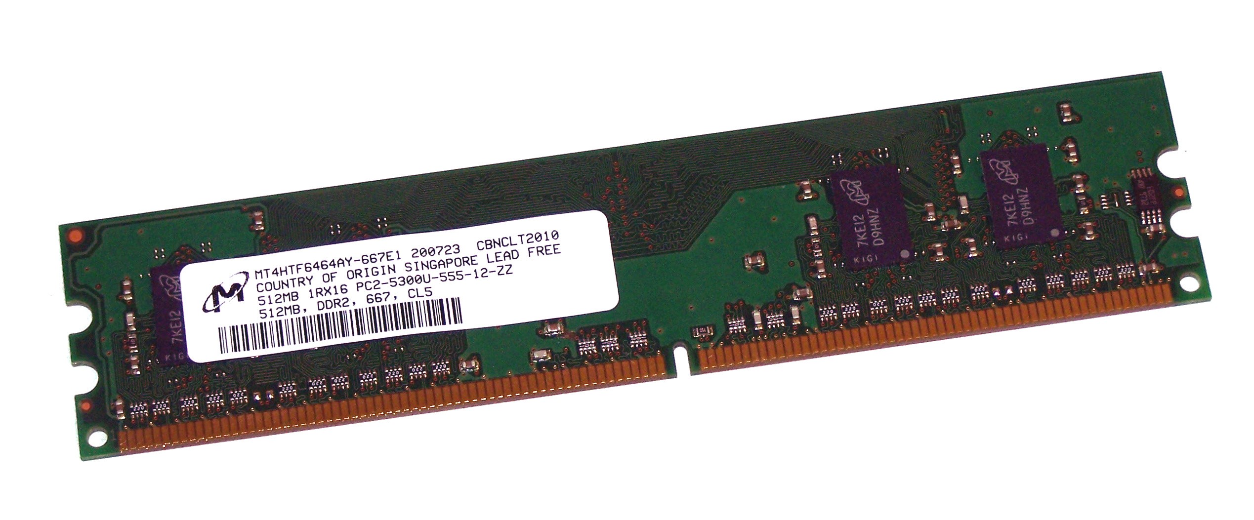 Micron - DIMM - MT4HTF6464AY-667E1 - 512 MB - PC2-5300U - DDR2