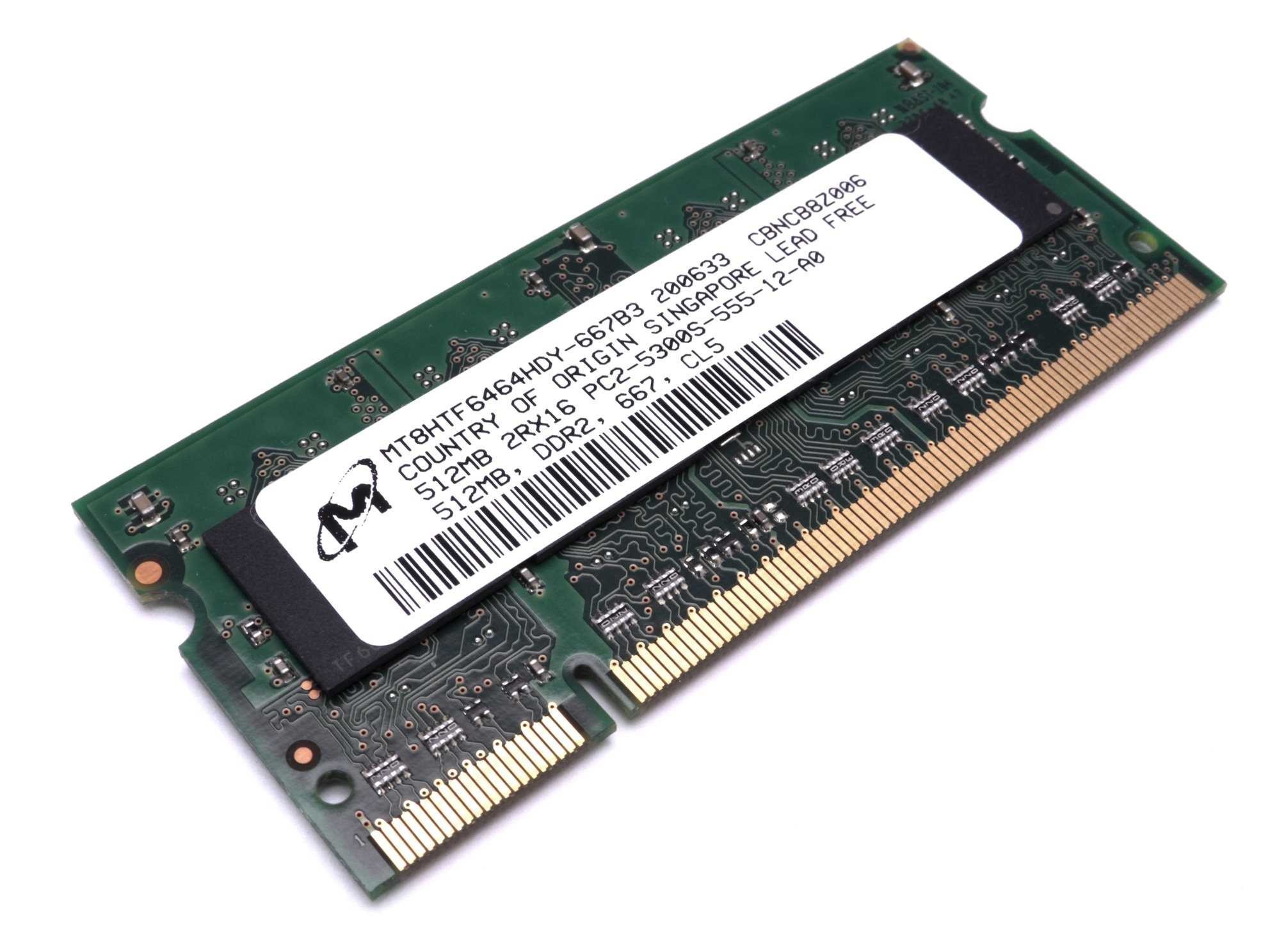 Micron - SO-DIMM - 512 MB - DDR2 -  PC2 5300S - 667 Mhz - MT8HTF6464HDY-667B3