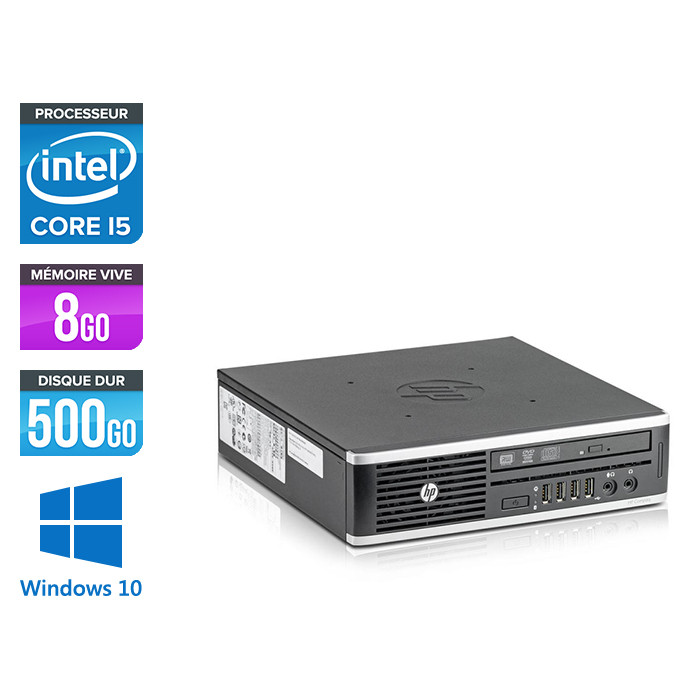 Pc de bureau reconditionné - HP Elite 8300 USDT - 8Go - 500Go HDD - Windows 10