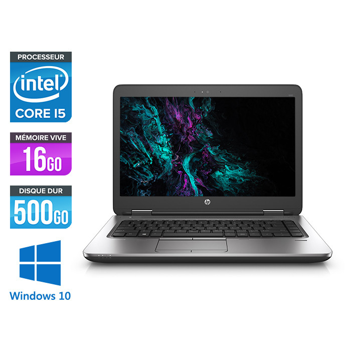 Pc portable - HP ProBook 640 G2 reconditionné - i5 6200U - 8Go - 500Go HDD - 14'' HD - Windows 10