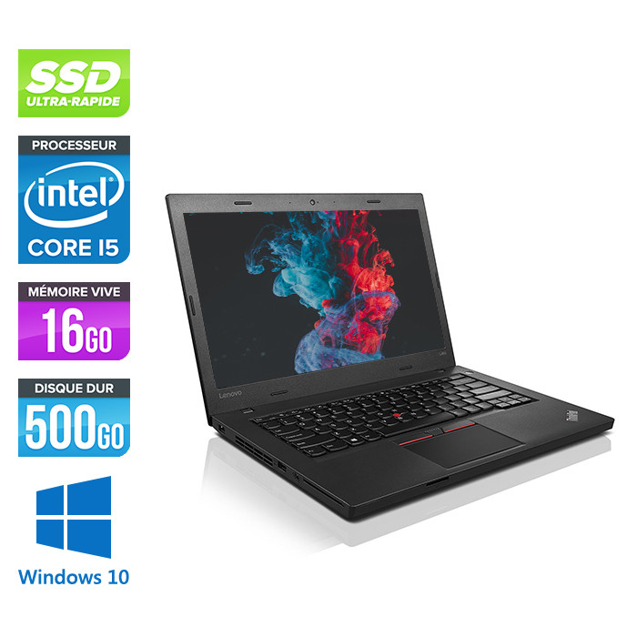 Ordinateur portable reconditionné - Lenovo ThinkPad L460 - i5 - 16Go - SSD 500Go - Windows 10