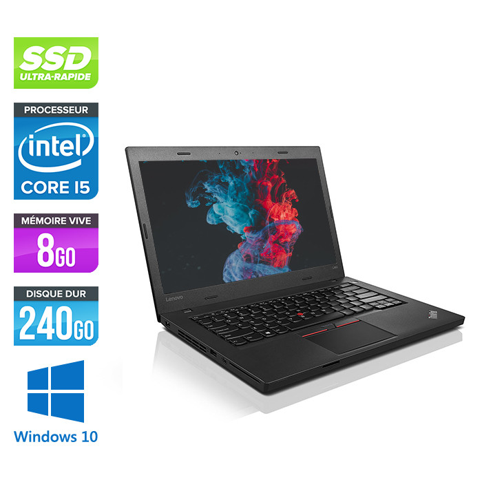 Ordinateur portable reconditionné - Lenovo ThinkPad L460 - i5 - 8Go - SSD 240Go - Windows 10