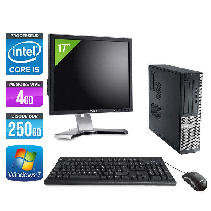 Dell Optiplex 390 Desktop - i5 - 4Go - 250Go - Ecran 17"
