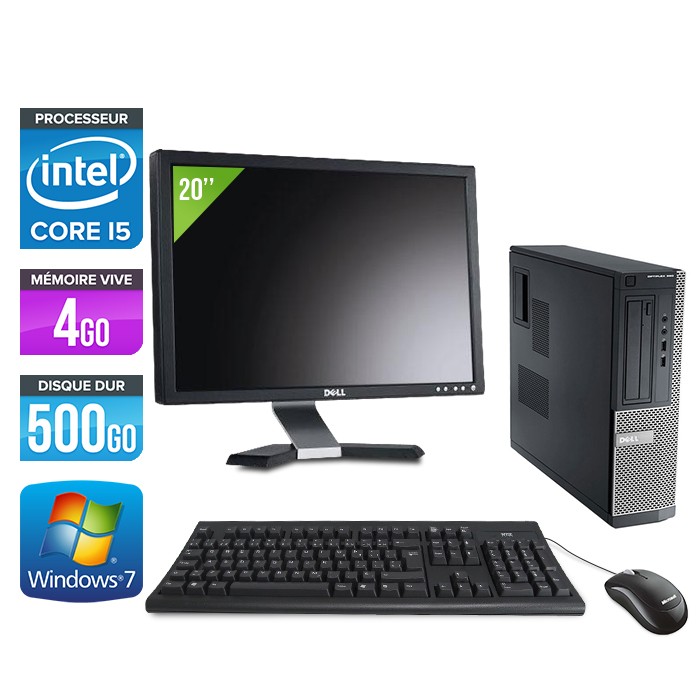 Dell Optiplex 390 Desktop - i5 - 4Go - 500Go HDD - Windows 7 - Ecran 20''