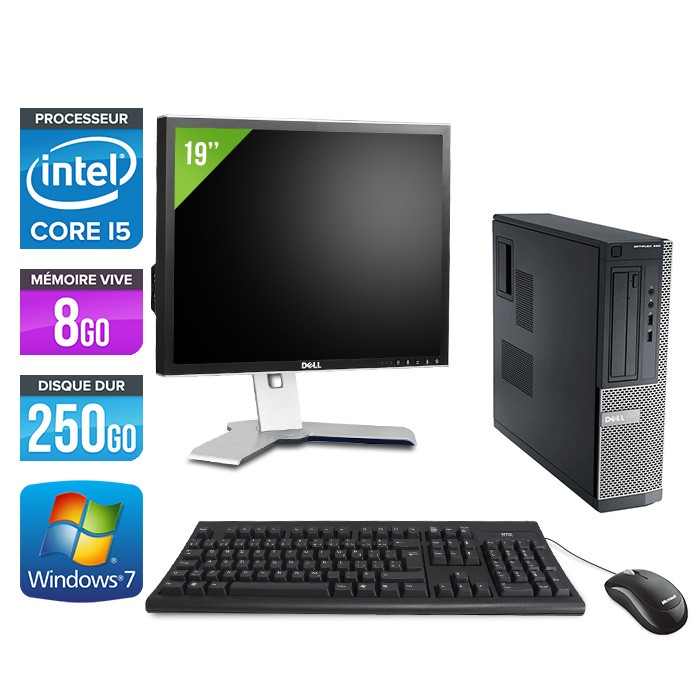 Dell Optiplex 390 Desktop - i5 - 8Go - 250Go - Ecran 19''