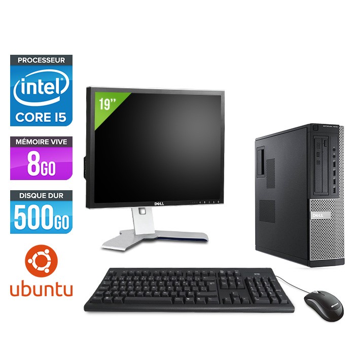 Dell Optiplex 7010 Desktop + Ecran 19'' - i5 - 8Go - 500Go - Linux