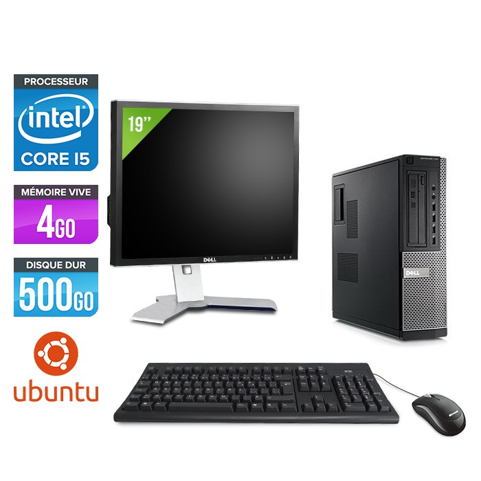 Dell Optiplex 790 Desktop + Ecran 19'' - i5 - 4Go - 500Go HDD - Linux