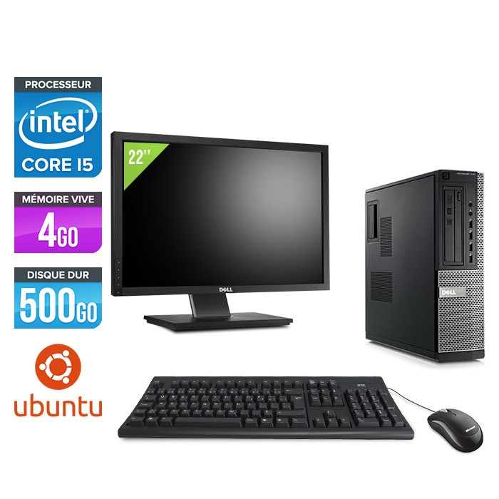 Dell Optiplex 790 Desktop + Ecran 22'' - i5 - 4Go - 500Go HDD - Linux
