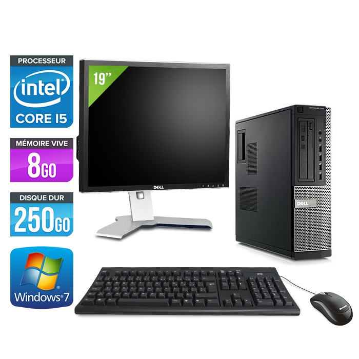 Dell Optiplex 790 Desktop + Ecran 19'' - Core i5 - 8Go - 250Go