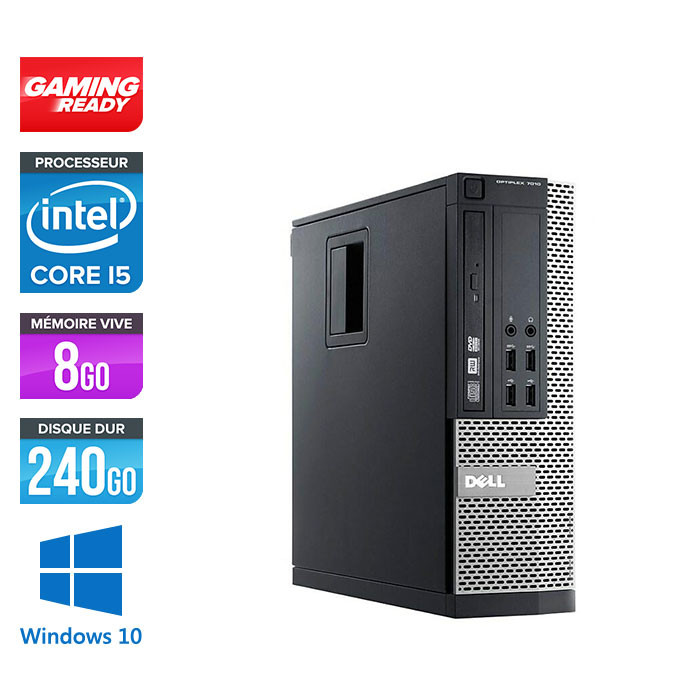 PC bureau gamer reconditionné - Dell Optiplex 7010 SFF - Core i5 - 8Go - 240Go SSD - NVIDIA GT 1030 -  Windows 10