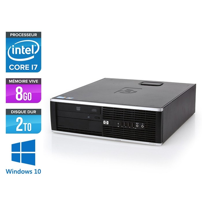 Pc de bureau professionnel reconditionné - HP 8300 SFF - Intel i7-3770 - 8Go - 2To HDD - Windows 10