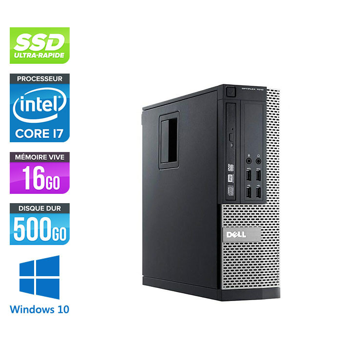 Pc de bureau reconditionné - Dell Optiplex 7010 SFF - intel core i7 - 16Go - 500Go SSD - Windows 10 