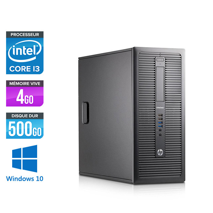 Pc fixe reconditionné - HP EliteDesk 600 G1 Tour - i3 - 4Go - 500Go HDD - Windows 10