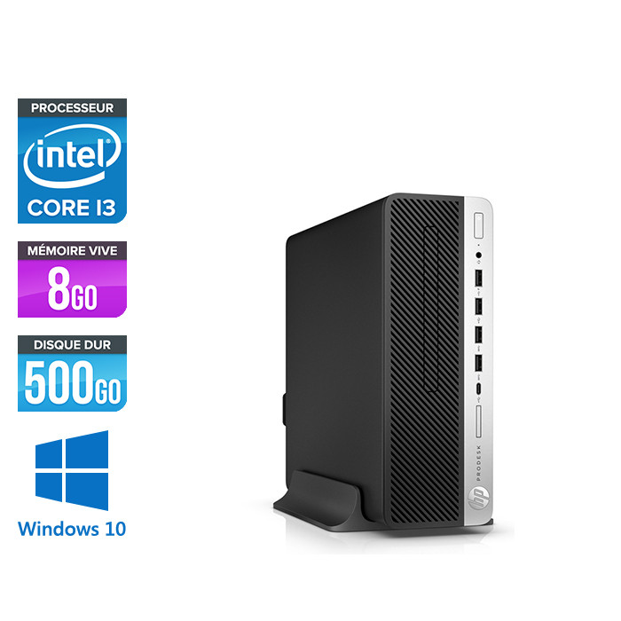 HP ProDesk 600 G3 SFF - i3-6300T - 8Go DDR4 - 500Go HDD - Windows 10