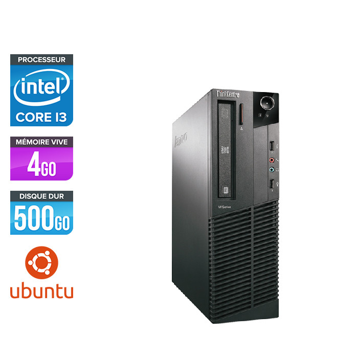 Lenovo ThinkCentre M81 SFF - i3 - 4Go - 500Go HDD - Ubuntu / Linux
