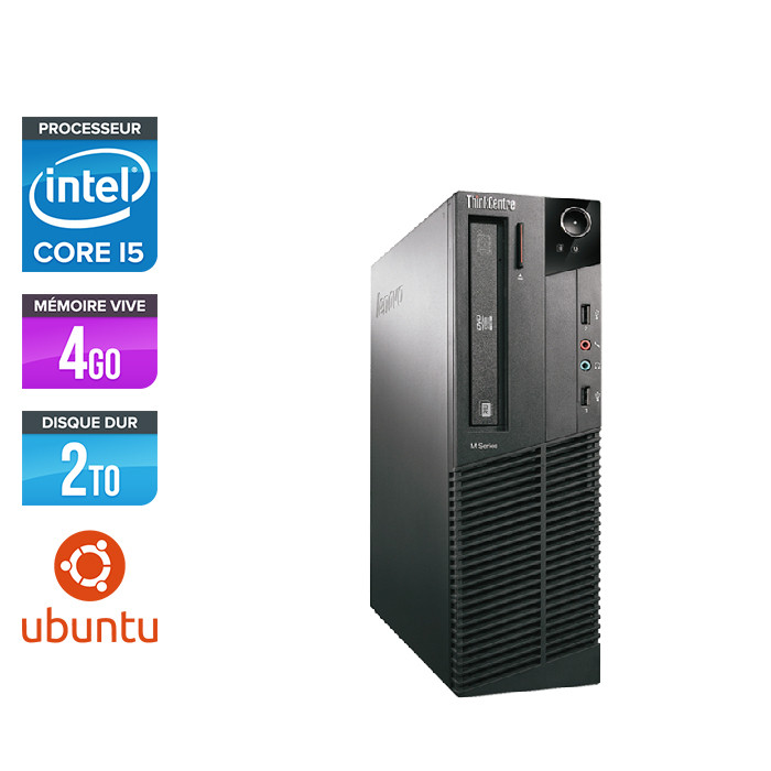 Lenovo ThinkCentre M81 SFF - Intel Core i5 - 4Go - 2To HDD - Ubuntu / Linux