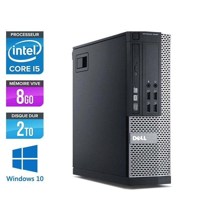 Pc de bureau reconditionné - Dell Optiplex 7020 SFF - Core i5 - 8Go - 2 To HDD - Win 10
