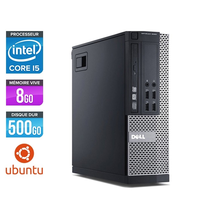 Pc de bureau reconditionné Dell Optiplex 7020 SFF - Core i5 - 8Go - 500Go HDD - Ubuntu / Linux