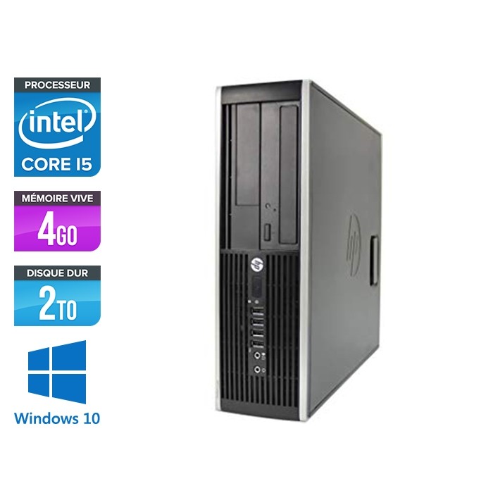 Pc de bureau professionnel reconditionné - HP 8300 SFF - Intel i5-3470 - 4Go - 2To HDD - Windows 10
