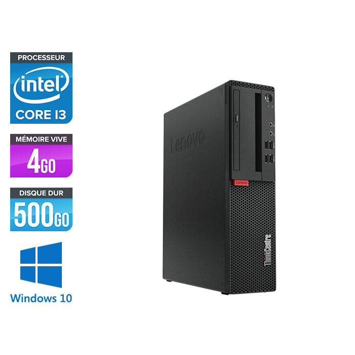 Pc de bureau reconditionne Lenovo ThinkCentre M710s SFF - Intel core i3-7100 - 4 Go RAM DDR4 - 500 Go HDD - Windows 10 Famille