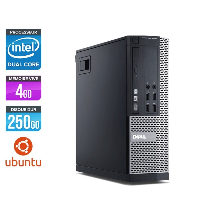 Pc de bureau pro reconditionné - Dell Optiplex 7010 SFF - pentium g645 - 4 Go - 250 Go HDD - Ubuntu / Linux