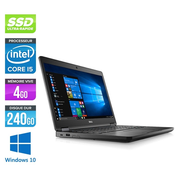 Pc portable - Dell Latitude 5480 reconditionné - i5 6300U - 4Go DDR4 - 240 Go SSD - Windows 10