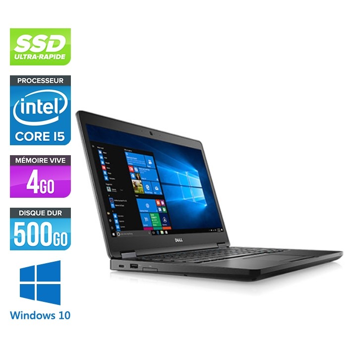 Pc portable - Dell Latitude 5480 reconditionné - i5 6300U - 4Go DDR4 - 500 Go SSD - Windows 10