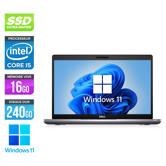 Pc portable - Dell Latitude 5410 reconditionné - i5 10310U - 16Go DDR4 - 240 Go SSD - Windows 10 - État correct