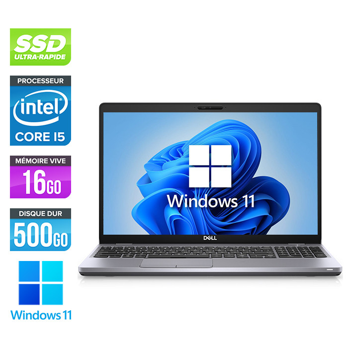 Pc portable reconditionné Dell Latitude 5510 - Core i5-10310U - 16 Go - SSD 500 Go - Windows 11
