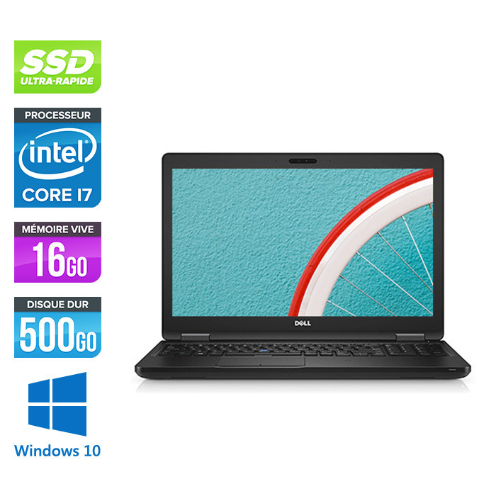 Ordinateur portable reconditionné Dell 5580 - i7-7820HQ - 16Go DDR4 - 500Go SSD - 15" FHD - Windows 10 - Trade Discount